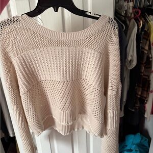 Women's Cream Knit Sweater Cardigan